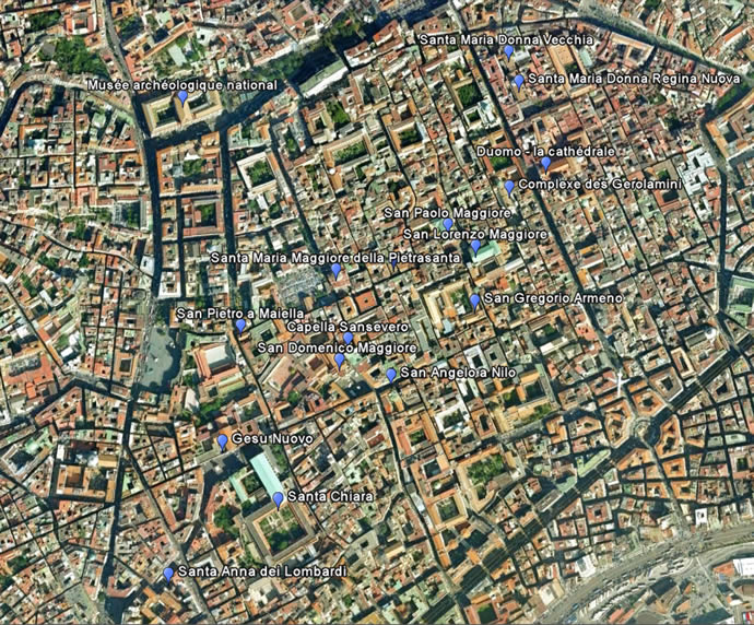 Carte du centre historique de Naples
